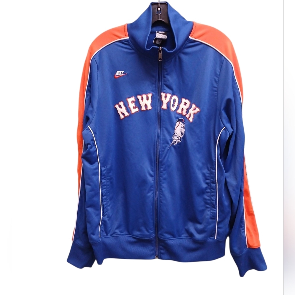 Nike New York Mets Varsity Zip Up Jacket in Blue and Orange Size Extra Large